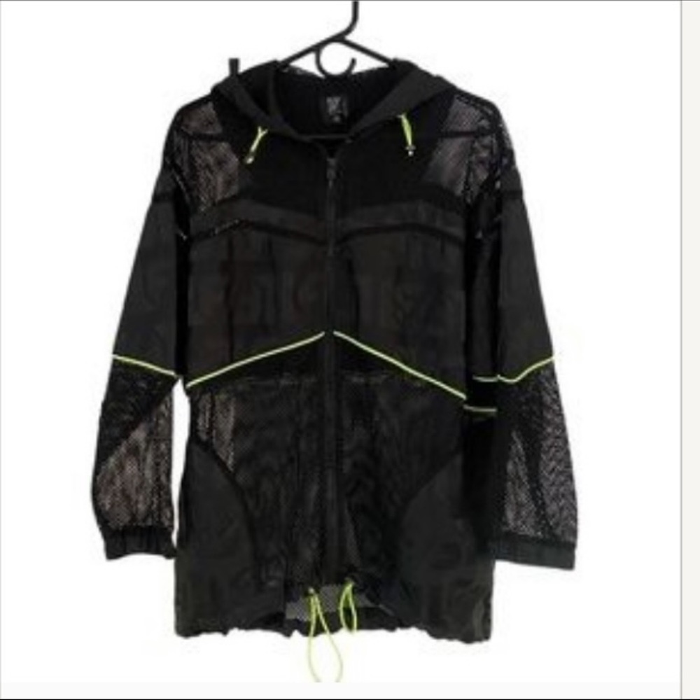 LF Black Mesh Utility Jacket with Neon Accents